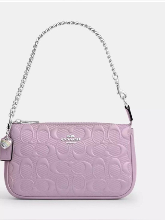 Coach Handbags - 💜COACH NWT Lavender Signature C Leather Nolita 18 / Heart Charm/Silver Hardware
